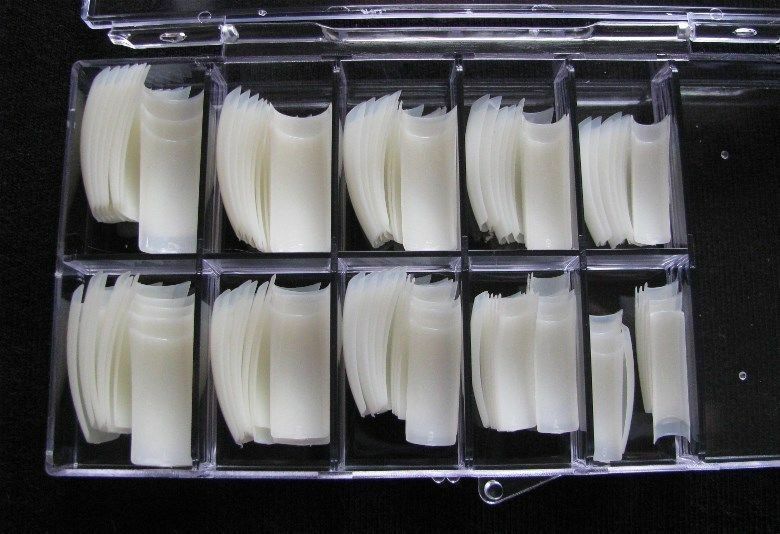 100 Profi French Tips Natur Gerade Form In Tip-box